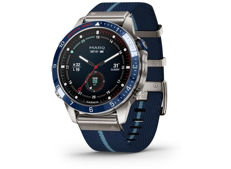 Смарт-часы Garmin MARQ Captain (Gen 2) серебристый-синий-синий