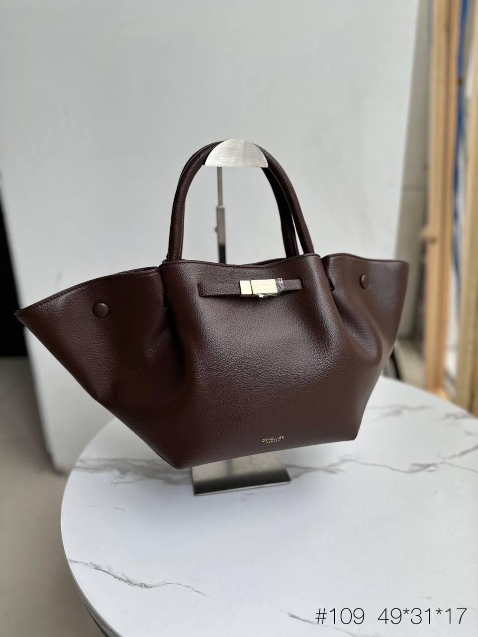 Сумка тоут-багет темно-коричневый