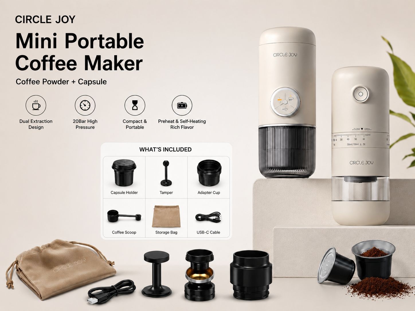 Портативная электрическая кофемашина Circle Joy Espresso